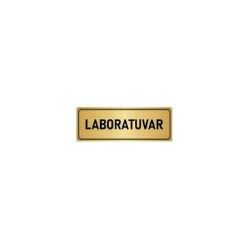Özarslan Dizayn Departman Kapı İsimliği Laboratuvar 5x20 cm Altın Renk Metal Yönlendirme Levhası