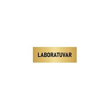 Özarslan Dizayn Departman Kapı İsimliği Laboratuvar 5x20 cm Altın Renk Metal Yönlendirme Levhası
