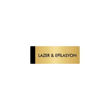 Özarslan Dizayn Departman Kapı İsimliği Lazer ve Epilasyon 10x20 cm Altın Renk Metal Yönlendirme Levhası
