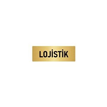 Özarslan Dizayn Departman Kapı İsimliği Lojistik 10x20 cm Altın Renk Metal Yönlendirme Levhası