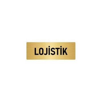 Özarslan Dizayn Departman Kapı İsimliği Lojistik 5x20 cm Altın Renk Metal Yönlendirme Levhası