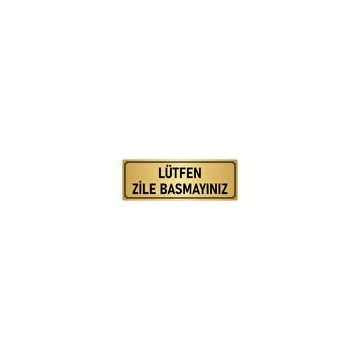 Özarslan Dizayn Departman Kapı İsimliği Lütfen Zile Basmayınız 10x20 cm Altın Renk Metal Yönlendirme Levhası