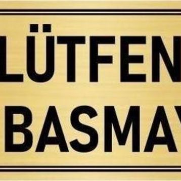 Özarslan Dizayn Departman Kapı İsimliği Lütfen Zile Basmayınız 10x20 cm Altın Renk Metal Yönlendirme Levhası
