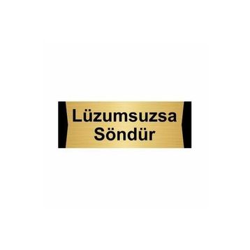 Özarslan Dizayn Departman Kapı İsimliği Lüzumsuzsa Söndür 10x20 cm Altın Renk Metal Yönlendirme Levhası