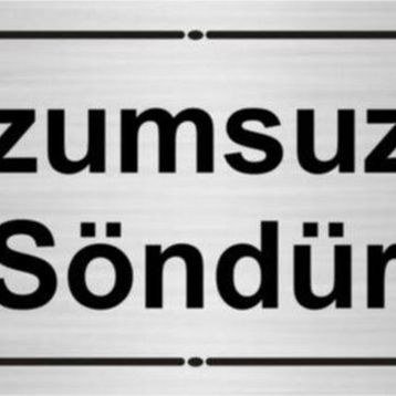 Özarslan Dizayn Departman Kapı İsimliği Lüzumsuzsa Söndür 7x20 cm Gümüş Renk Metal Yönlendirme Levhası