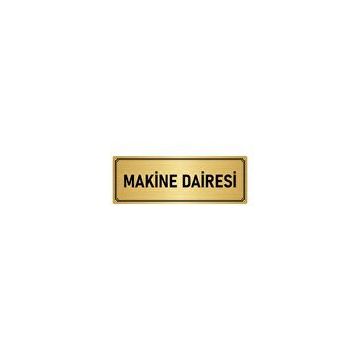 Özarslan Dizayn Departman Kapı İsimliği Makine Dairesi 10x20 cm Altın Renk Metal Yönlendirme Levhası