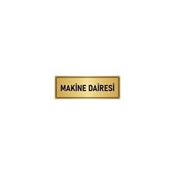 Özarslan Dizayn Departman Kapı İsimliği Makine Dairesi 10x20 cm Altın Renk Metal Yönlendirme Levhası