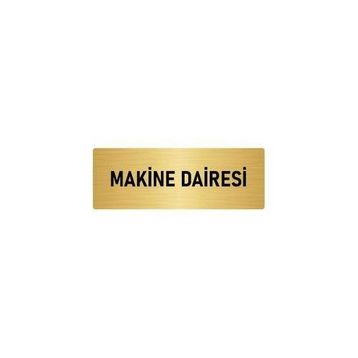 Özarslan Dizayn Departman Kapı İsimliği Makine Dairesi 10x20 cm Altın Renk Metal Yönlendirme Levhası