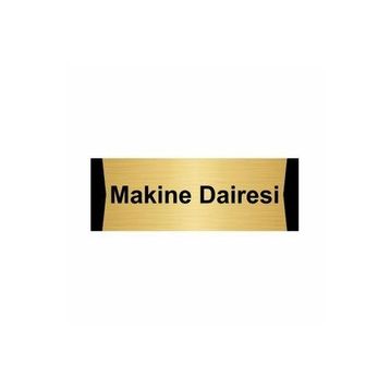 Özarslan Dizayn Departman Kapı İsimliği Makine Dairesi 7x20 cm Altın Renk Metal Yönlendirme Levhası
