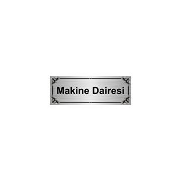 Özarslan Dizayn Departman Kapı İsimliği Makine Dairesi 7x20 cm Gümüş Renk Metal Yönlendirme Levhası