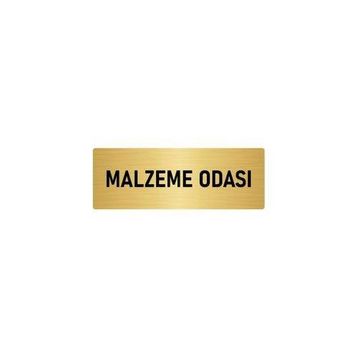 Özarslan Dizayn Departman Kapı İsimliği Malzeme Odası 10x20 cm Altın Renk Metal Yönlendirme Levhası