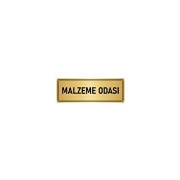 Özarslan Dizayn Departman Kapı İsimliği Malzeme Odası 10x20 cm Altın Renk Metal Yönlendirme Levhası