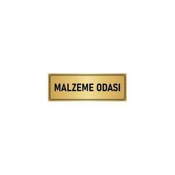 Özarslan Dizayn Departman Kapı İsimliği Malzeme Odası 5x20 cm Altın Renk Metal Yönlendirme Levhası