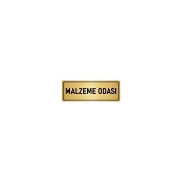 Özarslan Dizayn Departman Kapı İsimliği Malzeme Odası 5x20 cm Altın Renk Metal Yönlendirme Levhası