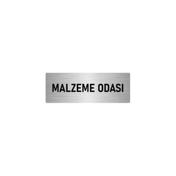 Özarslan Dizayn Departman Kapı İsimliği Malzeme Odası 5x20 cm Gümüş Renk Metal Yönlendirme Levhası