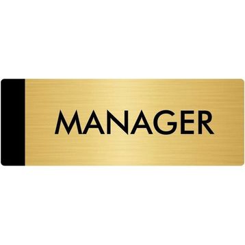 Özarslan Dizayn Departman Kapı İsimliği Manager 7x20 cm Altın Renk Metal Yönlendirme Levhası
