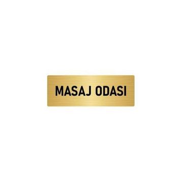 Özarslan Dizayn Departman Kapı İsimliği Masaj Odası 10x20 cm Altın Renk Metal Yönlendirme Levhası