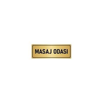 Özarslan Dizayn Departman Kapı İsimliği Masaj Odası 10x20 cm Altın Renk Metal Yönlendirme Levhası