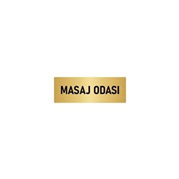 Özarslan Dizayn Departman Kapı İsimliği Masaj Odası 10x20 cm Altın Renk Metal Yönlendirme Levhası