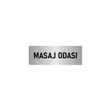 Özarslan Dizayn Departman Kapı İsimliği Masaj Odası 10x20 cm Gümüş Renk Metal Yönlendirme Levhası