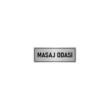 Özarslan Dizayn Departman Kapı İsimliği Masaj Odası 10x20 cm Gümüş Renk Metal Yönlendirme Levhası