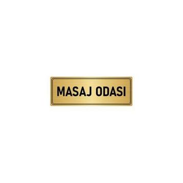 Özarslan Dizayn Departman Kapı İsimliği Masaj Odası 5x20 cm Altın Renk Metal Yönlendirme Levhası