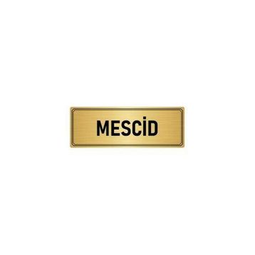 Özarslan Dizayn Departman Kapı İsimliği Mescid 10x20 cm Altın Renk Metal Yönlendirme Levhası