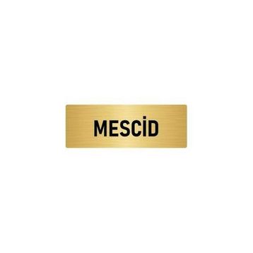 Özarslan Dizayn Departman Kapı İsimliği Mescid 10x20 cm Altın Renk Metal Yönlendirme Levhası