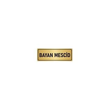 Özarslan Dizayn Departman Kapı İsimliği Mescid 10x20 cm Altın Renk Metal Yönlendirme Levhası