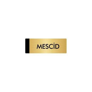 Özarslan Dizayn Departman Kapı İsimliği Mescid 10x20 cm Altın Renk Metal Yönlendirme Levhası
