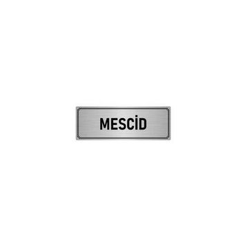 Özarslan Dizayn Departman Kapı İsimliği Mescid 10x20 cm Gümüş Renk Metal Yönlendirme Levhası