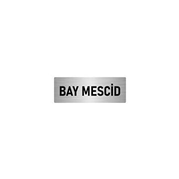 Özarslan Dizayn Departman Kapı İsimliği Mescid 10x20 cm Gümüş Renk Metal Yönlendirme Levhası