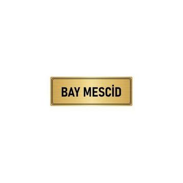 Özarslan Dizayn Departman Kapı İsimliği Mescid 5x20 cm Altın Renk Metal Yönlendirme Levhası