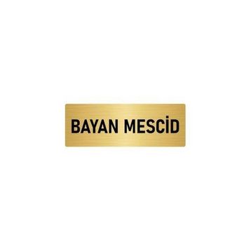 Özarslan Dizayn Departman Kapı İsimliği Mescid 7x20 cm Altın Renk Metal Yönlendirme Levhası