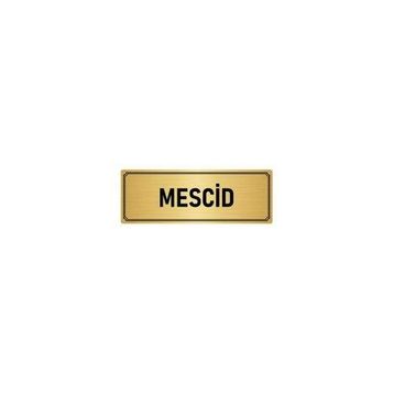 Özarslan Dizayn Departman Kapı İsimliği Mescid 7x20 cm Altın Renk Metal Yönlendirme Levhası