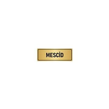 Özarslan Dizayn Departman Kapı İsimliği Mescid 7x20 cm Altın Renk Metal Yönlendirme Levhası