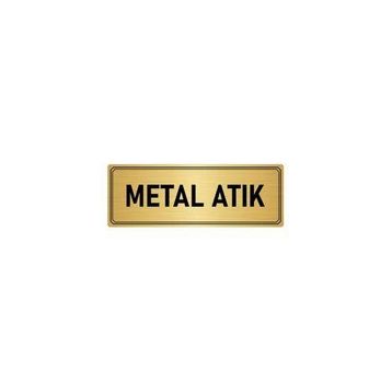 Özarslan Dizayn Departman Kapı İsimliği Metal Atık 10x20 cm Altın Renk Metal Yönlendirme Levhası