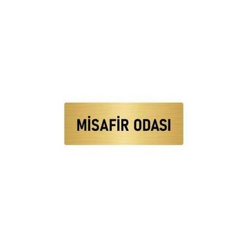 Özarslan Dizayn Departman Kapı İsimliği Misafir Odası 5x20 cm Altın Renk Metal Yönlendirme Levhası