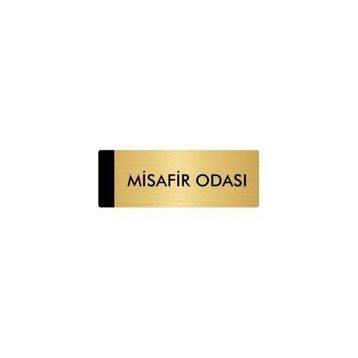 Özarslan Dizayn Departman Kapı İsimliği Misafir Odası 5x20 cm Altın Renk Metal Yönlendirme Levhası