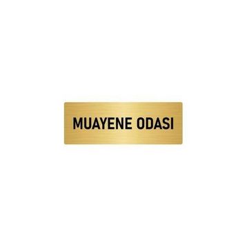 Özarslan Dizayn Departman Kapı İsimliği Muayene Odası 7x20 cm Altın Renk Metal Yönlendirme Levhası
