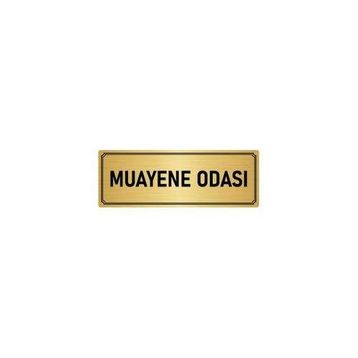 Özarslan Dizayn Departman Kapı İsimliği Muayene Odası 7x20 cm Altın Renk Metal Yönlendirme Levhası