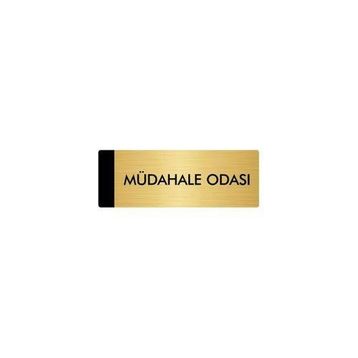 Özarslan Dizayn Departman Kapı İsimliği Müdahale Odası 7x20 cm Altın Renk Metal Yönlendirme Levhası