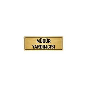 Özarslan Dizayn Departman Kapı İsimliği Müdür Yardımcısı 7x20 cm Altın Renk Metal Yönlendirme Levhası
