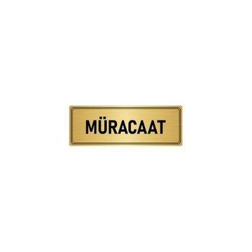 Özarslan Dizayn Departman Kapı İsimliği Müracaat 10x20 cm Altın Renk Metal Yönlendirme Levhası