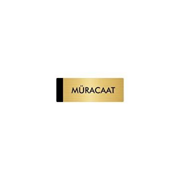 Özarslan Dizayn Departman Kapı İsimliği Müracaat 10x20 cm Altın Renk Metal Yönlendirme Levhası