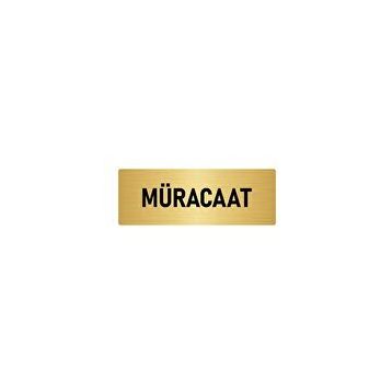 Özarslan Dizayn Departman Kapı İsimliği Müracaat 10x20 cm Altın Renk Metal Yönlendirme Levhası