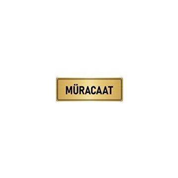 Özarslan Dizayn Departman Kapı İsimliği Müracaat 10x20 cm Altın Renk Metal Yönlendirme Levhası
