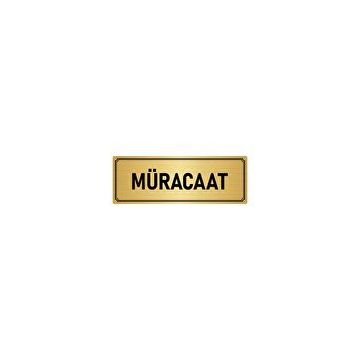 Özarslan Dizayn Departman Kapı İsimliği Müracaat 10x20 cm Altın Renk Metal Yönlendirme Levhası