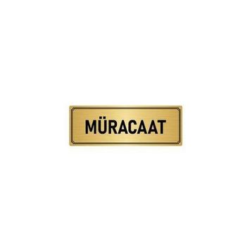 Özarslan Dizayn Departman Kapı İsimliği Müracaat 5x20 cm Altın Renk Metal Yönlendirme Levhası
