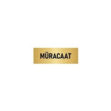 Özarslan Dizayn Departman Kapı İsimliği Müracaat 5x20 cm Altın Renk Metal Yönlendirme Levhası